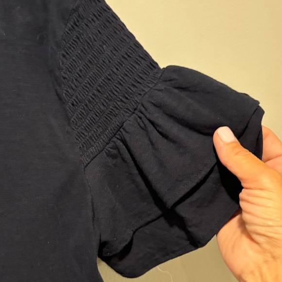 Women's LOFT Short Sleeve Top Navy Blue Size Medium - Picture 7 of 8